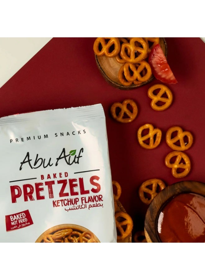 أبو عوف بريتزل مخبوز بنكهة الكاتشب – 15 عبوة × 70 جم | وجبة خفيفة مقرمشة - Image 3